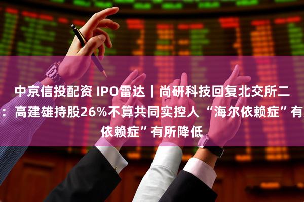 中京信投配资 IPO雷达｜尚研科技回复北交所二轮问询：高建雄持股26%不算共同实控人 “海尔依赖症”有所降低
